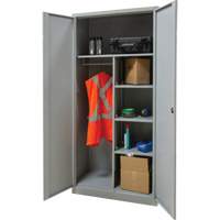 Armoire de rangement combin&eacute;e, 36" la x 18" p x 72" h, Gris Fastek