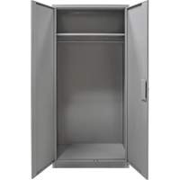 Wardrobe Storage Cabinet, Steel, 36" W x 18" D x 72" H, Grey Fastek