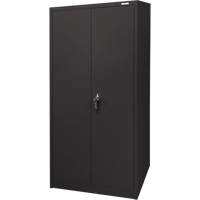 Armoire d'entreposage, Acier, 4 Tablettes, 66" h x 30" la x 15" P, Noir Fastek