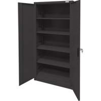 Armoire d'entreposage, Acier, 4 Tablettes, 78" h x 36" la x 24" P, Noir Fastek