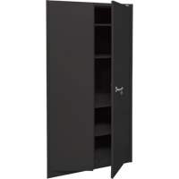 Armoire d'entreposage, Acier, 4 Tablettes, 78" h x 36" la x 24" P, Noir Fastek