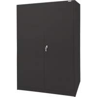 Armoire d'entreposage, Acier, 4 Tablettes, 78" h x 48" la x 24" P, Noir Fastek