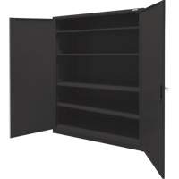 Armoire d'entreposage, Acier, 4 Tablettes, 78" h x 48" la x 24" P, Noir Fastek