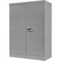 Counter-High Storage Cabinet, Steel, 2 Shelves, 42" H x 48" W x 24" D, Grey Fastek