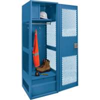 Casier pour &eacute;quipement avec porte, Acier, 24" la x 18" p x 72" h, Bleu fonc&eacute; Fastek