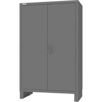 Armoire avec barre de suspension et portes encastr&eacute;es standards, Acier, 78" h x 48" la x 24" P, Gris Fastek