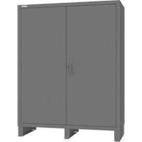 Armoire avec barre de suspension et portes encastr&eacute;es standards, Acier, 78" h x 60" la x 24" P, Gris Fastek