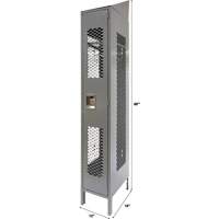 Vented Lockers, 12" x 18" x 88", Steel, Grey, Knocked Down, Perforated Fastek