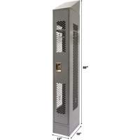 Vented Lockers, 12" x 18" x 88", Steel, Grey, Knocked Down, Perforated Fastek
