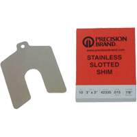 Slotted Shim Assortments, 2" L x 0.001"- 0.125" Thickness, 2" W, Stainless Steel GR268 | Fastek