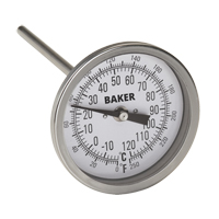 Bi-Metal Thermometers, Contact, Analogue, 0-250°F (-20-120°C) IA266 | Fastek