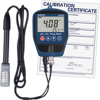 pH/mV-mètre avec température, comprend un certificat ISO IC872 | Fastek