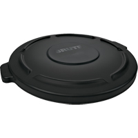 Brute&reg; 44-Gallon Lids, Flat Lid, Plastic/Polyethylene, Fits Container Size: 24" Dia. Fastek