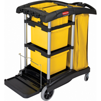 Microfibre Janitor Carts, 48-1/4" x 22" x 44", Plastic, Black JB487 | Fastek