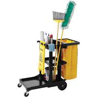 Janitor Carts, 46" x 21-3/4" x 38-3/8", Plastic, Black JB600 | Fastek