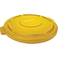 Round Brute&reg; Tops, Flat Lid, Plastic/Polyethylene, Fits Container Size: 22" Dia. Fastek