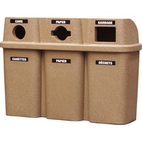 Contenants de recyclage Bullseye<sup>MC</sup>, Bord de rue, Plastique, 3 x 114L/90 gal. US JC550 | Fastek