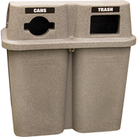 Contenants de recyclage Bullseye<sup>MC</sup>, Bord de rue, Plastique, 2 x 114L/60 gal. US JC592 | Fastek