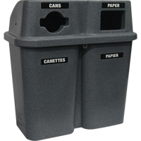 Contenants de recyclage Bullseye<sup>MC</sup>, Bord de rue, Plastique, 2 x 114L/60 gal. US JC995 | Fastek