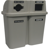 Contenants de recyclage Bullseye<sup>MC</sup>, Bord de rue, Plastique, 2 x 114L/60 gal. US JC996 | Fastek