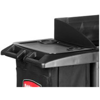 Executive Compact Housekeeping Cart, 49" x 22" x 50", Plastic, Black JD646 | Fastek