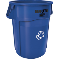 Brute&reg; Collection Recycling Container, Bulk, Plastic, 32 US gal. Fastek
