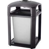 Landmark Series Waste Receptacle & Ash Tray, Plastic, 35 US gal. Capacity, 40" Height Fastek