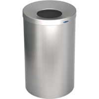Lobby Waste Receptacle, Stainless Steel, 33 US gal. Fastek