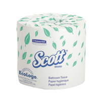 Scott&reg; Toilet Paper, 1 Ply, 550 Sheets/Roll, 403' Length, White Fastek