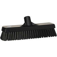 Deck & Wall Scrub Broom, Stiff Bristles, 12", Polyester, Black Fastek