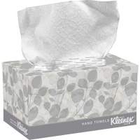 Essuie-mains Kleenex dans une boîte POP-UP*, 1 pli, 10-1/2" lo x 9" la, 120 /pqt Fastek