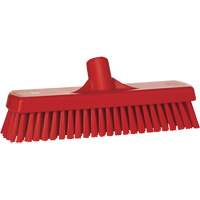 Deck & Wall Scrub Brush, Stiff Bristles, 12", Polyester, Red Fastek