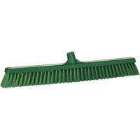 Combo Bristle Push Broom, Coarse/Fine Bristles, 24", Polyester, Green Fastek