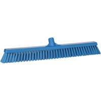 Combo Bristle Push Broom, Coarse/Fine Bristles, 24", Polyester, Blue Fastek