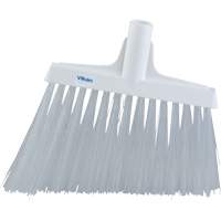 Angle Broom Head, X-Coarse Bristles, 12", Polyester, White Fastek