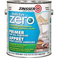 Bulls Eye Zero Low VOC Primer, 3.78 L, Gallon, Tintable White Fastek
