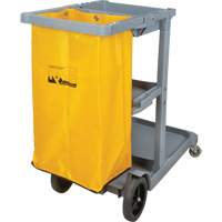Janitor Cart, 44" x 20" x 38", Plastic, Grey JN515 | Fastek