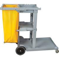 Janitor Cart, 44" x 20" x 38", Plastic, Grey JN515 | Fastek