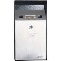 Smoking Receptacle, Wall-Mount, Stainless Steel, 1 Litre Capacity, 11-4/5" Height Fastek