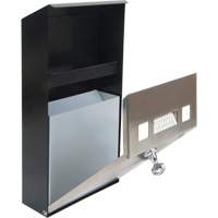 Smoking Receptacle, Wall-Mount, Stainless Steel, 1 Litre Capacity, 11-4/5" Height Fastek