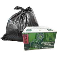 EcoLogo&reg; Garbage Bags, X-Strong, 48" W x 60" L, Clear, 246.05 L (65 Gal.) Capacity Fastek