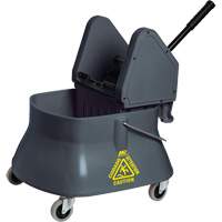 Champ Mop Bucket & Wringer, Down Press, 6.5 US Gal. (26 Quart)/7.5 US Gal. (30 Quarts), Grey Fastek