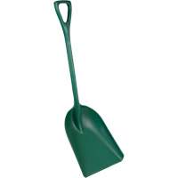 One-Piece Metal Detectable Shovel, 13-3/4" x 17" Blade, 42-1/2" Length, Plastic, Green Fastek