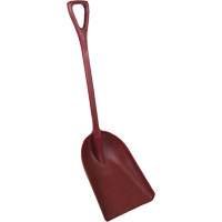 One-Piece Metal Detectable Shovel, 13-3/4" x 17" Blade, 42-1/2" Length, Plastic, Red Fastek