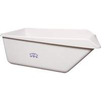 Angled Dump Tub with Drain, Plastic, White Fastek