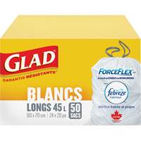 Tall 45L Febreze Garbage Bags, Regular, 24" W x 28" L, White Fastek