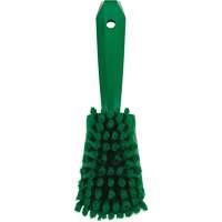 Short-Handled Washing Brush, Soft Bristles, 10-1/2" Long, Green Fastek