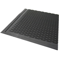 Outdoor Mat, Rubber, Scraper Type, Solid Pattern, 3' x 5', Black JP681 | Fastek