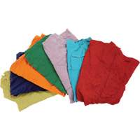 Recycled Material Wiping Rags, Cotton, Mix Colours, 25 lbs. Fastek