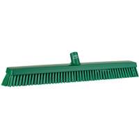 Heavy-Duty Push Broom, Fine/Stiff Bristles, 24", Green JQ212 | Fastek